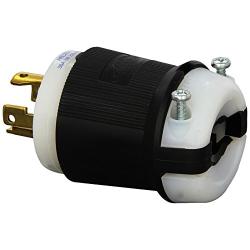 Hubbell HBL2721 Locking Plug, 30 amp, 3 Phase, 250V, L15-30P, Black and White