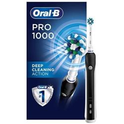 Oral-B 1000 CrossAction Electric Toothbrush, Black, Powered by Braun
