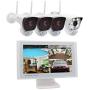 CasaCam VS2104 8-CH Wireless NVR with 10.1'' LCD & 4x1296p (3MP) FHD Cameras, AC Powered, 1TB HDD Installed