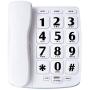 Large Button Corded Phone for Elderly, JeKaVis J-P02 Amplified Phones for Hearing Impaired Seniors, Wall Mountable Landline Phone with Speakerphone and Speed Dial Memory, White