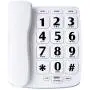 Large Button Corded Phone for Elderly, JeKaVis J-P02 Amplified Phones for Hearing Impaired Seniors, Wall Mountable Landline Phone with Speakerphone and Speed Dial Memory, White