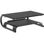 PUTORSEN Monitor Stand Riser with Vented Metal for Laptop Computer, Printer, 2 Tier Desk Organizer Stand with Anti-Slip Pads Holds 44lbs, Desktop Printer Stand & Storage Shelf & Screen Holder
