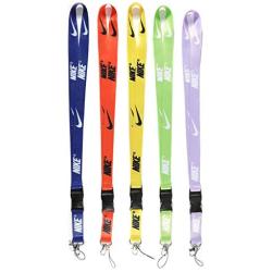 Sport Lanyard Neck Lanyard Strap for Key Chains/ID Holder/Phones/Bags/Accessories with Quick Release Buckle—5 Packs (Blue & Orange & Yellow & Green & Light Purple)