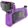 Mumba Dockable Case for Nintendo Switch TPU Grip Protective Cover Case Compatible with Nintendo Switch Console and Joy-Con Controller (Purple)
