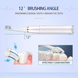 Ultrasonic Powered Toothbrushes Electric Powerful Sonic Cleaning - Ultra Sonic 40,000 VPM Motor Wireless Charging 4 Modes Smart Timer Modern Electric Toothbrush (White)