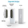 Magnetic USB C Adapter 20Pins Type C Connector, Support USB PD 100W Quick Charge, 10Gb/s Data Transfer and 4K@60 Hz Video Output Compatible with MacBook Pro/Air and More Type C Devices (Silver)