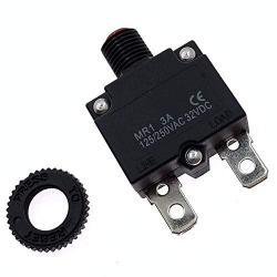 Yoiilnz 2Pcs 125-250VAC 32VDC Push Button Circuit Breaker 3Amp Thermal Overload Protector Manual Reset Thermal Circuit Breaker 3A Fuse