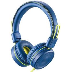 POWMEE M1 Kids Headphones Wired Headphone for Kids,Foldable Adjustable Stereo Tangle-Free,3.5MM Jack Wire Cord On-Ear Headphone for Children (Blue)