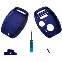 This 3 Buttons Replacement for Key Fob Keyless Entry Remote Shell Case with Screwdriver Fit for Honda Accord Crosstour/Civic/CR-V/CR-Z/Fit/Odyssey (2+1 Buttons, Blue)