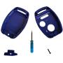 This 3 Buttons Replacement for Key Fob Keyless Entry Remote Shell Case with Screwdriver Fit for Honda Accord Crosstour/Civic/CR-V/CR-Z/Fit/Odyssey (2+1 Buttons, Blue+Black)