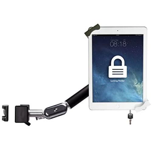 CTA Digital: Heavy-Duty, Security Pole Clamp for 7-14'' Tablets, Fits iPad 10.2-Inch (7th & 8th Gen.), iPad Air 3, iPad Mini 5, 12.9-Inch iPad Pro, iPad Gen 6 & More, Black