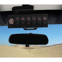 Apollointech Overhead 6-Switch Pod/Panel in Red Backlight with Control and Relay Box Compatible with Jeep Wrangler JK JKU 2007-2018