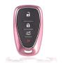 ROYALFOX(TM Pink TPU Smart Remote Key 2 3 4 5 6 Buttons Case Cover Fob for 2016 2017 2018 2019 2020 Chevrolet Malibu Camaro Cruze Traverse Spark Sonic Volt Bolt (Pink)
