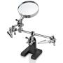 3X Helping Hand Magnifier Station Soldering Iron Base Stand with 2 Clips Clamp & 3X Magnifying Glass for Electronic Handcraf Hobbies and Watch Jewelry