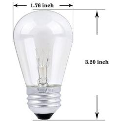30 Pack S14 Outdoor String Light Bulbs Set, 120V 11W Clear Outdoor Patio Vintage Light Shatterproof Bulbs
