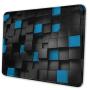 3D Design Mouse Pad with Stitched Edge, Black Blue Rectangle Design Mousepad Non-Slip Rubber Large Gaming Mouse Pad for Laptop, Computer & Office, 11.8 X 9.8 X 0.12Inches