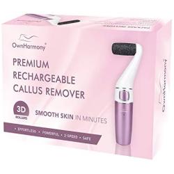 Electric Foot Callus Remover Rechargeable: Own Harmony Professional Pedicure Tools (New Design) Electronic Foot File Sander Perfect Pedi Best for Hard Skin Removal and Dry Cracked Heels Feet Care