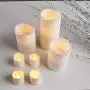 Furora LIGHTING LED Flameless Candles with Remote Control, Set of 8, Real Wax Battery Operated Pillars and Votives LED Candles with Flickering Flame and Timer Featured - Crystallized Ivory
