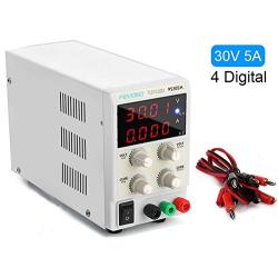 Best DC Bench Power Supply, Pevono PS305H 30V/5A 4 Digital LED Desktop Switching Variable Power Supply Voltage&Current Regulated Supply Power Source for Lab Repair,Electronic Tester, Power Calculator