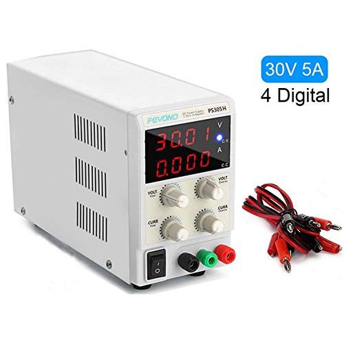 Best DC Bench Power Supply, Pevono PS305H 30V/5A 4 Digital LED Desktop Switching Variable Power Supply Voltage&Current Regulated Supply Power Source for Lab Repair,Electronic Tester, Power Calculator