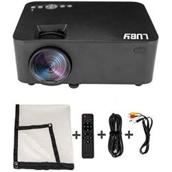 Luby Portable Movie Projector with Free Projector Screen Perfect for Fun Camping Neighborhood Gathering Backyard Movie