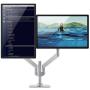 Bestand Premium Dual Monitor Stand - Dual Monitor Mount for LED LCD,Up to 17-27 Screen,Aluminum (Silver)