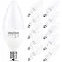 Ascher E12 LED Candelabra Light Bulbs, Equivalent 60W, 550 Lumens, Daylight White 5000K, Candelabra Base, Non-dimmable, Chandelier Bulb, Pack of 10