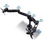 Mount-it! Dual Monitor Desk Mount Swivel Arm, Quick Connect with Combo Grommet and Clamp Base (MI-43111-BLK)