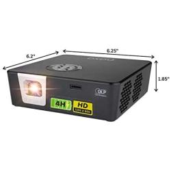 AAXA P6X 1000 Lumen Battery Projector, 4 Hour Battery, Portable Mini Projector, DLP 1080p Support, 30,000 Hours LED, 15000mah Powerbank, HDMI/USB/microSD Input, Worlds Brightest Battery Pico Projector