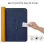 Soyan Dual-Sided PU Leather Desk Pad/Mouse Pad for Office & Home, Waterproof Desk Blotter Pad with Comfortable Writing Surface, 23.6”x13.8” (Blue/Yellow)