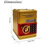 HeQiao Novelty Digital Piggy Bank Electronic Automatic Rolled-into Paper Money Box Password Safe Coin Banks for Gifts (Gold)