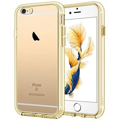 JETech Case for iPhone 6 Plus and iPhone 6s Plus 5.5-Inch, Shock-Absorption Bumper Cover, Anti-Scratch Clear Back (Gold)