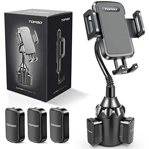 [Upgraded] Car Cup Holder Phone Mount Adjustable Gooseneck Automobile Cup-Holder-Phone-Car-Mount for iPhone 12 Pro Max/XR/XS/X/11/8 Plus/6s/Samsung S20 Ultra/Note 10/S8 Plus/S7 Edge(Black)