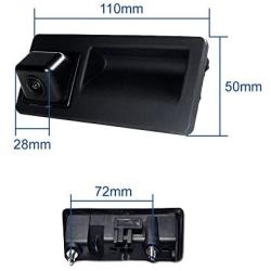 Backup Camera with Tailgate Handle for Universal Monitors (RCA),Rear View Reverse Parking Camera for A4 B6, A5, A6,Q3 VW Passat B5 B6 B7 Golf 5/6, Touran, Sharan, Tiguan, Touareg,Caddy,Jetta