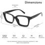 JiSoo Reading Glasses Blue Light Blocking, Oversized Designer Blue Light Readers 1.25, Large Trendy Computer Reading Glasses 1.25 Women, Black