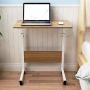 sogesfurniture Mobile Side Table 23.6 InchesTablet Wheels Mobile Laptop Computer Desk Adjustable Movable Laptop Computer Stand for Bed Sofa,Oak BHUS-05-1-60OK