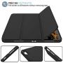 iMieet iPad Air 4th Generation Case 2020, iPad 10.9 Inch Case 2020 with Pencil Holder [Support Touch ID and iPad 2nd Pencil Charging/Pair], Trifold Stand Smart Case with Soft TPU Back (Black)