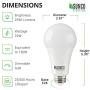 Sunco Lighting 4 Pack A21 LED Bulb 22W=150W, 2700K Soft White, 2550 LM, E26 Base, Dimmable, Indoor Light for Lamp - UL & Energy Star