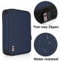 BUBM Double Layer Electronic Accessories Organizer, Travel Gadget Bag for Cables, USB Flash Drive, Plug and More, Perfect Size Fits for iPad Mini (Medium, Dark Blue)
