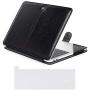Se7enline 2019/2020 MacBook Pro Case 16 inch PU Leather Carrying Book Folio Protective Sleeve Cover & TPU Keyboard Cover for MacBook Pro 16-inch Retina Display with Touch Bar Model A2141, Black