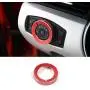 TopDall Red Aluminum Headlight Volume Tune Control Knob Cover Ring Trim Interior Accessories for Ford Mustang