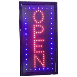 LED Open Sign for Business Displays: Vertical Light Up Sign Open with 2 Flashing Modes | Electronic Lighted Signs for Barber Shops, Bars, Restaurants | Non Toxic Mercury Free (19'' x 10'')