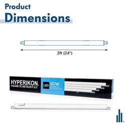 Hyperikon Magnetic Mount 2 Foot LED Retrofit Kit 20W=130W, 2x2 Panel Troffer T12 2ft Replacement, UL, Crystal White, 4 Pack