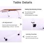 Laptop Cart 31.5'' Mobile Table Fancasa Movable Portable Adjustable Notebook Computer Stand with Wheels (Teak)
