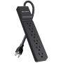 Belkin 6-Outlet Home And Office Surge Protector With Essential Power Filtration And 4ft Cord, 700 Joules, Black