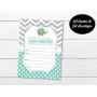 50 Elephant Invitations and Envelopes - Mint (Large Size 5x7)