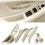 FEXON Driver Side Door Handle for BMW 5 Series,Window Switch Armrest Panel,Inner Pull Handle Trim Panel Cover Kits Replacement for 2010-2016 BMW 5 Series 520 523 525 528 530 535 F10 F11 Cream Beige