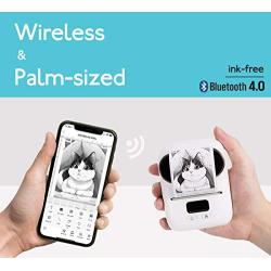 M110 Label Maker - Portable Bluetooth Barcode Printer, Mini Wireless Thermal Label Maker Machine for Clothing, Jewelry, Retail, Note, for iOS & Android, with 1.57''x1.18'' Label (40x30mm,1-Pack)