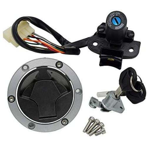 For Kawasaki Ninja 250R EX250J 300 EX300 2008-2015 Motorcycle Ignition Switch Kit Assembly Fuel Gas Cap Tank Cover With 2 Keys