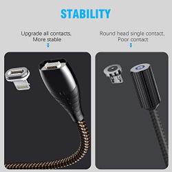 Magnetic Charging Cable 2Pack 6ft and 6Pack Magnet Adapter for Android Mirco USB Type-C Smartphone and iPhone Ipad